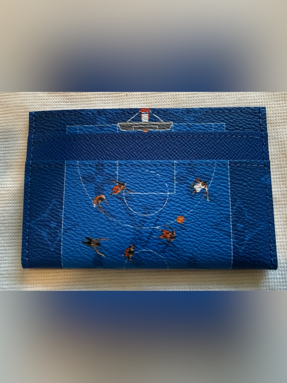 Louis Vuitton Basketball Double Card Holder Blue Monogram